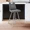 Armen Living Arizona 30" Bar Height Bar Stool in Charcoal Faux Leather and Brushed Stainless Steel Finish LCAZBAGR30 - alternate 7
